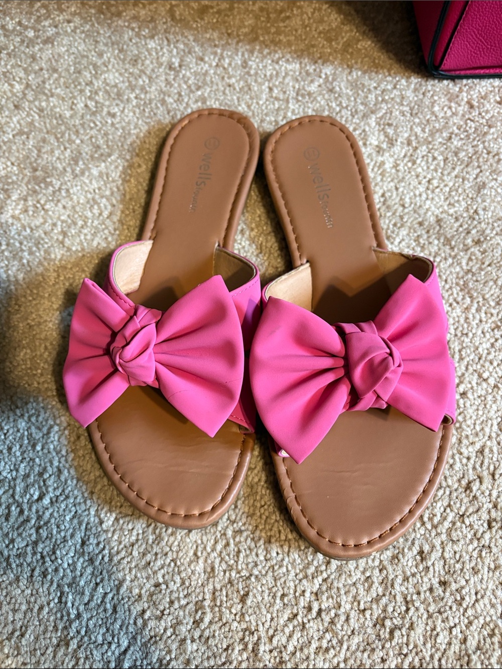 Pink Bow Slide Sandals